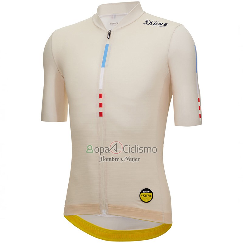 Tour DE Francia Ropa Ciclismo Culotte Corto 2023 Hombre Mangas Cortas Beige